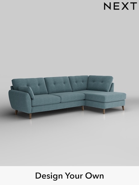 Fine Chenille Easy Clean/Mid Blue Wilson Buttoned Back (H35450) | £1,775