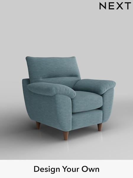 Fine Chenille Easy Clean/Mid Blue Elliot Highback (H35454) | £675