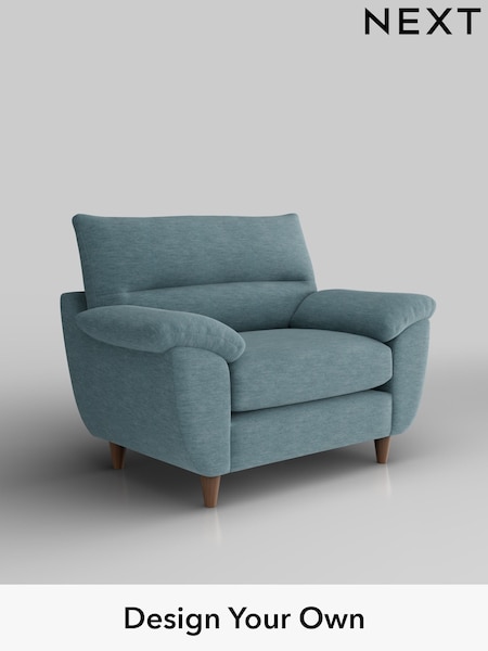 Fine Chenille Easy Clean/Mid Blue Elliot Highback (H35454) | £775