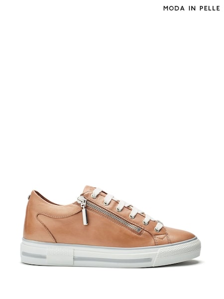 Moda in Pelle BRAMLEIGH HIDDEN WEDGE LEATHER TRAINER WITH SIDE ZIP DETAIL (H35463) | £139