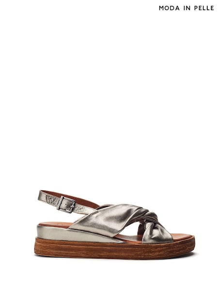 Moda in Pelle Kalmia Twisted Feature Leather Wedge Sandals (H35472) | £99