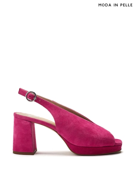 Moda in Pelle Jacinta Block Heel Leather Peep Toe Sandals (H35473) | £99