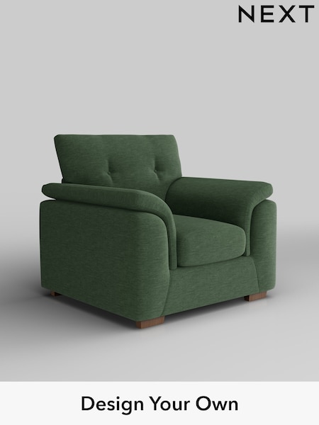 Fine Chenille Easy Clean/Mid Khaki Green Hayden Buttoned Back (H35488) | £750