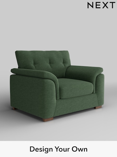 Fine Chenille Easy Clean/Mid Khaki Green Hayden Buttoned Back (H35488) | £850