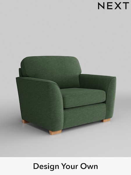 Fine Chenille Easy Clean/Mid Khaki Green Malvern (H35498) | £725