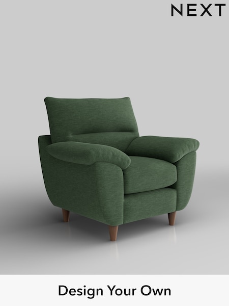 Fine Chenille Easy Clean/Mid Khaki Green Elliot Highback (H35504) | £675