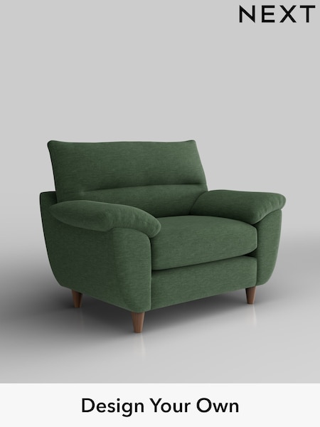 Fine Chenille Easy Clean/Mid Khaki Green Elliot Highback (H35504) | £775
