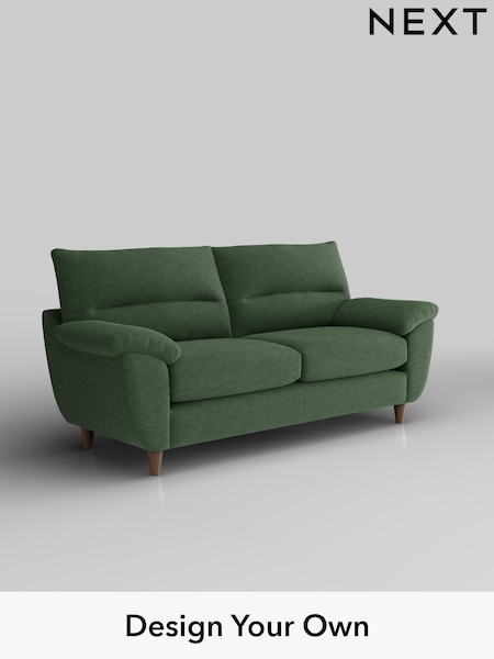 Fine Chenille Easy Clean/Mid Khaki Green Elliot Highback (H35504) | £1,175