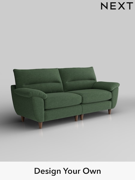 Fine Chenille Easy Clean/Mid Khaki Green Elliot Highback (H35504) | £1,275