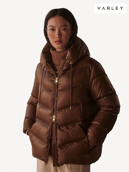 Varley Brown Madelina Lightweight Down Jacket (H35513) | £400