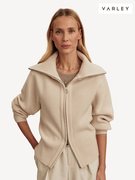 Varley White Enrico Knit Jacket (H35514) | £134