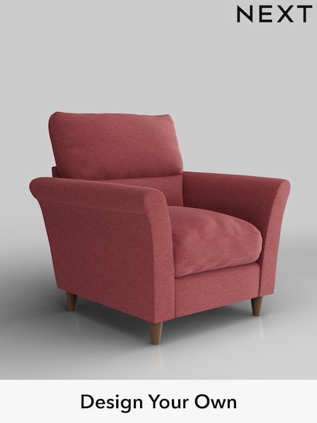 Fine Chenille Easy Clean/Mid Pink Hartley Highback Relaxed Sit (H35518) | £875