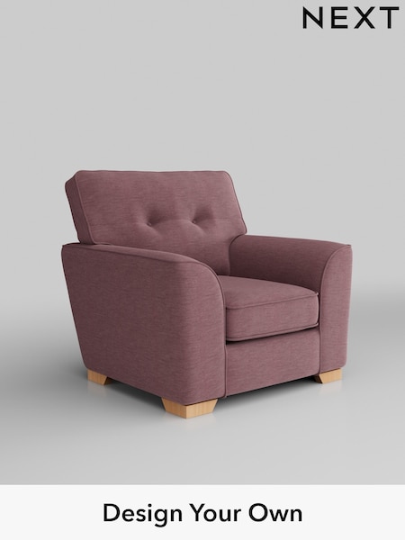 Fine Chenille Easy Clean/Mid Mulberry Purple Stamford Buttoned Back (H35522) | £799