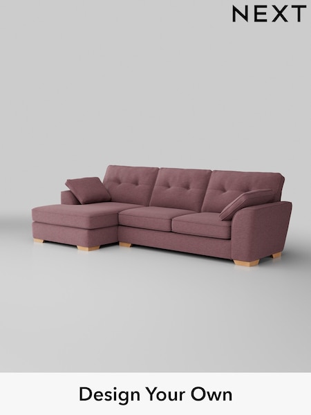 Fine Chenille Easy Clean/Mid Mulberry Purple Stamford Buttoned Back (H35522) | £2,025
