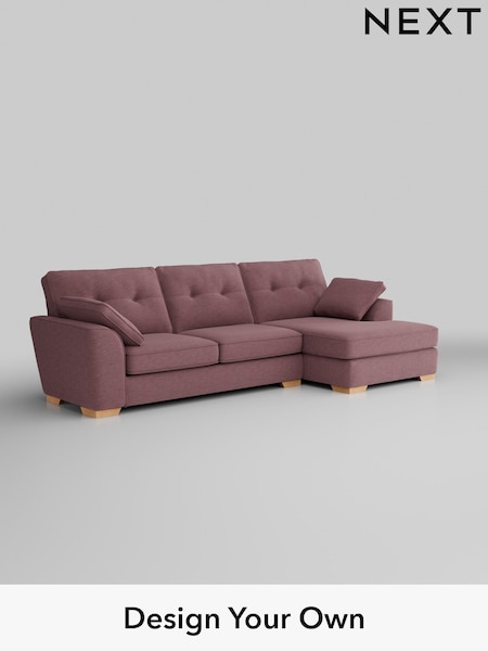 Fine Chenille Easy Clean/Mid Mulberry Purple Stamford Buttoned Back (H35522) | £2,025
