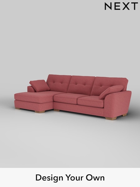 Fine Chenille Easy Clean/Mid Pink Stamford Buttoned Back (H35526) | £2,025