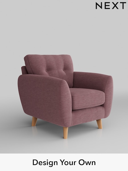 Fine Chenille Easy Clean/Mid Mulberry Purple Wilson Buttoned Back (H35530) | £599