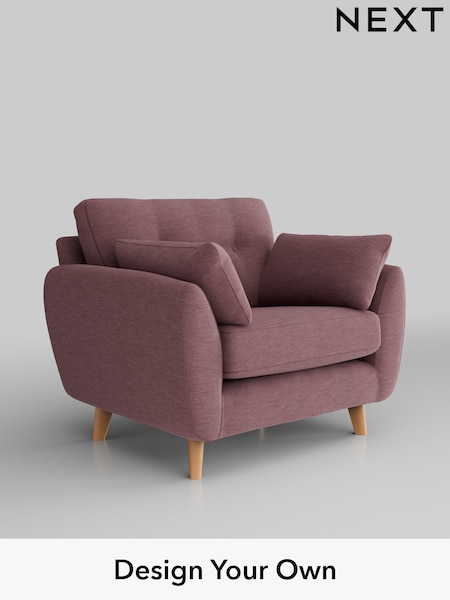 Fine Chenille Easy Clean/Mid Mulberry Purple Wilson Buttoned Back (H35530) | £699