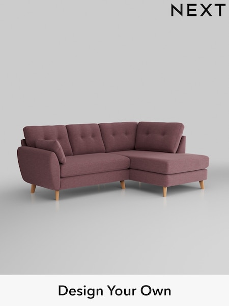 Fine Chenille Easy Clean/Mid Mulberry Purple Wilson Buttoned Back (H35530) | £1,675
