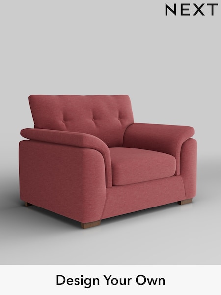 Fine Chenille Easy Clean/Mid Pink Hayden Buttoned Back (H35532) | £850