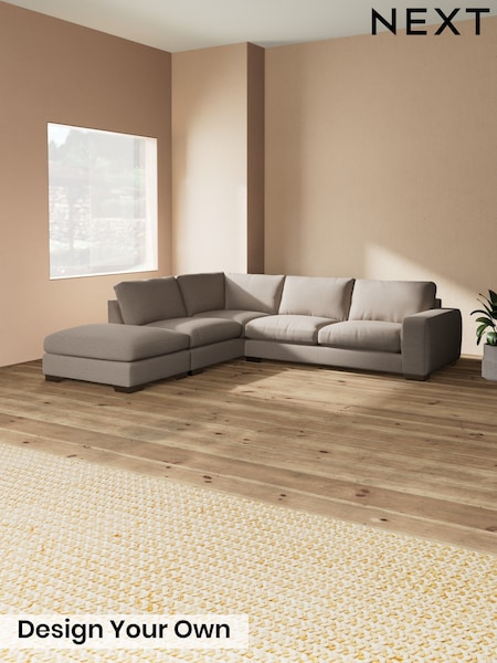 Fine Chenille Easy Clean/Mid Taupe Brown Houghton Deep Relaxed Sit (H35535) | £2,675