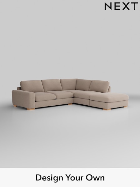 Fine Chenille Easy Clean/Mid Taupe Brown Houghton Deep Relaxed Sit (H35535) | £2,625