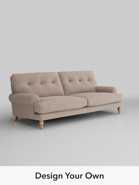 Fine Chenille Easy Clean/Mid Taupe Brown Erin Buttoned Back Deep Relaxed Sit (H35537) | £1,425