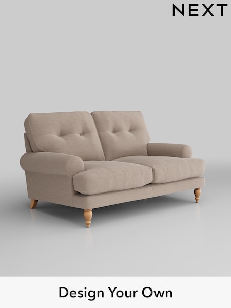 Fine Chenille Easy Clean/Mid Taupe Brown Erin Buttoned Back Deep Sit (H35538) | £1,175