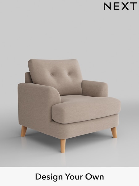 Fine Chenille Easy Clean/Mid Taupe Brown Parker Buttoned Back (H35548) | £925