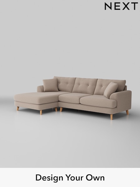 Fine Chenille Easy Clean/Mid Taupe Brown Parker Buttoned Back (H35548) | £2,350