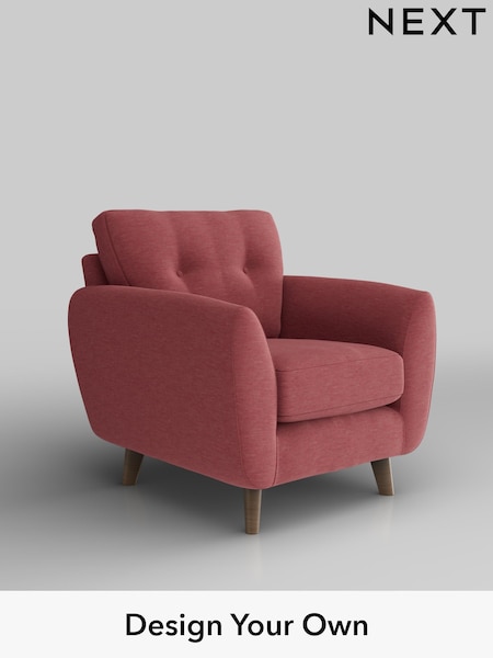 Fine Chenille Easy Clean/Mid Pink Wilson Buttoned Back (H35552) | £599