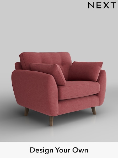 Fine Chenille Easy Clean/Mid Pink Wilson Buttoned Back (H35552) | £699
