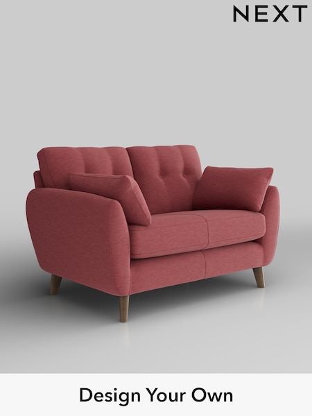 Fine Chenille Easy Clean/Mid Pink Wilson Buttoned Back (H35552) | £850