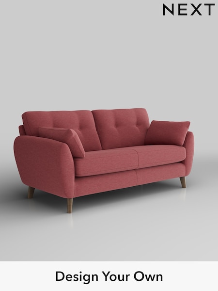 Fine Chenille Easy Clean/Mid Pink Wilson Buttoned Back (H35552) | £1,050