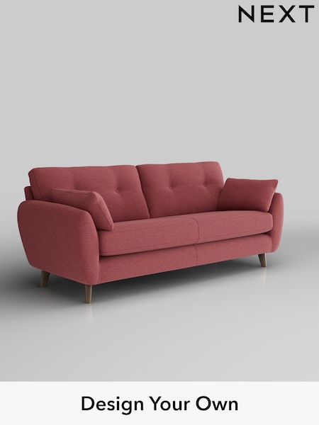 Fine Chenille Easy Clean/Mid Pink Wilson Buttoned Back (H35552) | £1,150