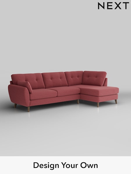 Fine Chenille Easy Clean/Mid Pink Wilson Buttoned Back (H35552) | £1,775