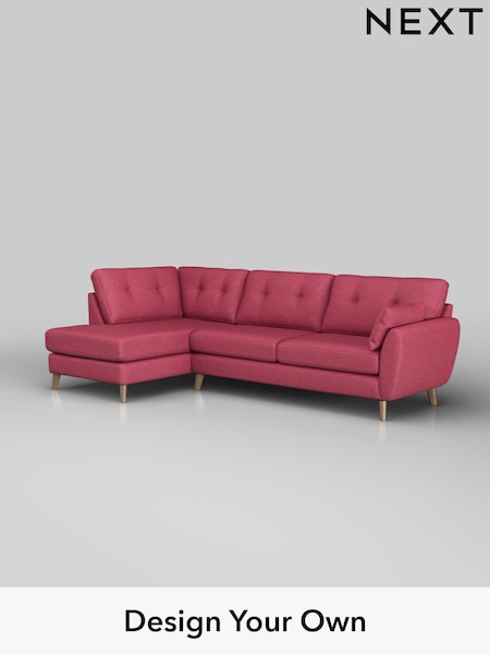 Fine Chenille Easy Clean/Mid Raspberry Pink Wilson Buttoned Back (H35554) | £1,775