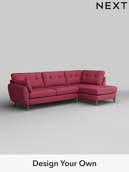 Fine Chenille Easy Clean/Mid Raspberry Pink Wilson Buttoned Back (H35554) | £1,775