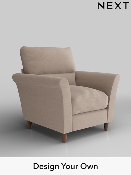 Fine Chenille Easy Clean/Mid Taupe Brown Hartley Highback Relaxed Sit (H35560) | £875