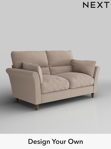 Fine Chenille Easy Clean/Mid Taupe Brown Hartley Highback Relaxed Sit (H35560) | £1,225