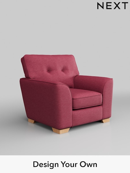 Fine Chenille Easy Clean/Mid Raspberry Pink Stamford Buttoned Back (H35562) | £799