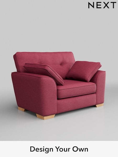 Fine Chenille Easy Clean/Mid Raspberry Pink Stamford Buttoned Back (H35562) | £899