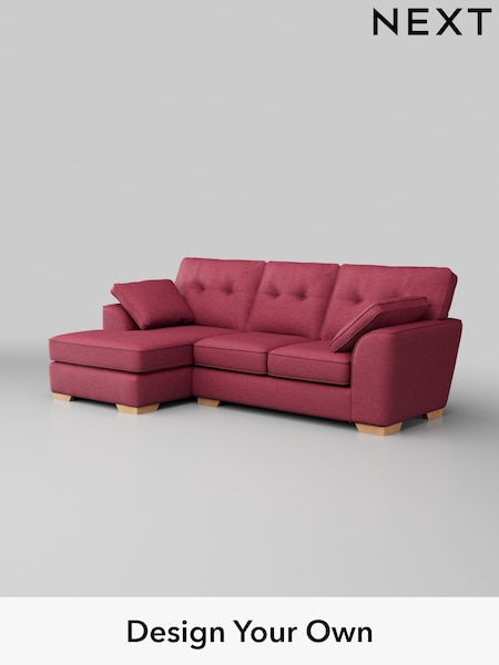 Fine Chenille Easy Clean/Mid Raspberry Pink Stamford Buttoned Back (H35562) | £1,875