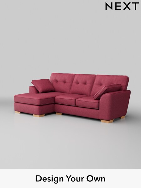 Fine Chenille Easy Clean/Mid Raspberry Pink Stamford Buttoned Back (H35562) | £1,875