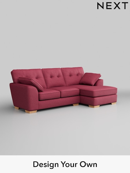 Fine Chenille Easy Clean/Mid Raspberry Pink Stamford Buttoned Back (H35562) | £1,875