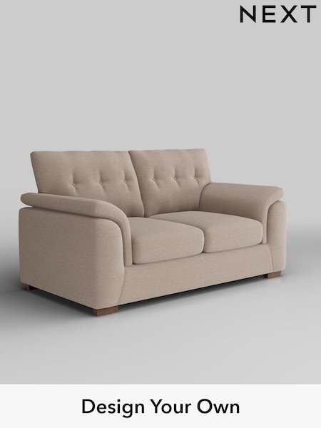 Fine Chenille Easy Clean/Mid Taupe Brown Hayden Buttoned Back (H35565) | £1,125