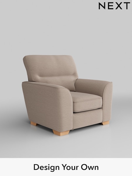 Fine Chenille Easy Clean/Mid Taupe Brown Stamford Highback (H35566) | £799