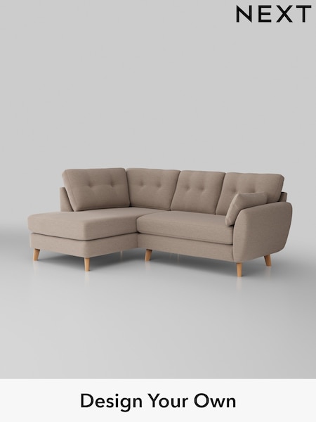 Fine Chenille Easy Clean/Mid Taupe Brown Wilson Buttoned Back (H35569) | £1,675