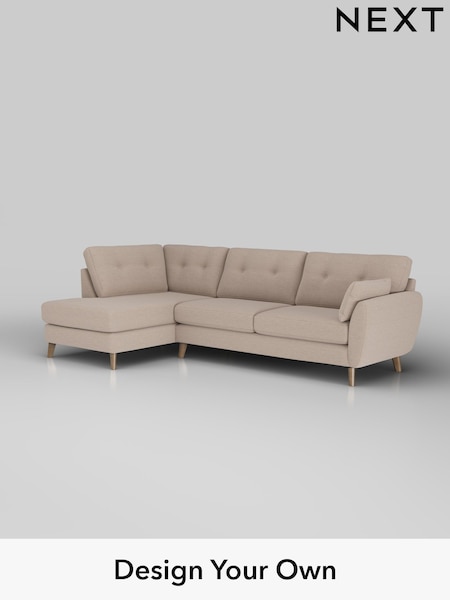 Fine Chenille Easy Clean/Mid Taupe Brown Wilson Buttoned Back (H35569) | £1,775