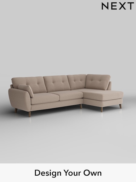 Fine Chenille Easy Clean/Mid Taupe Brown Wilson Buttoned Back (H35569) | £1,775